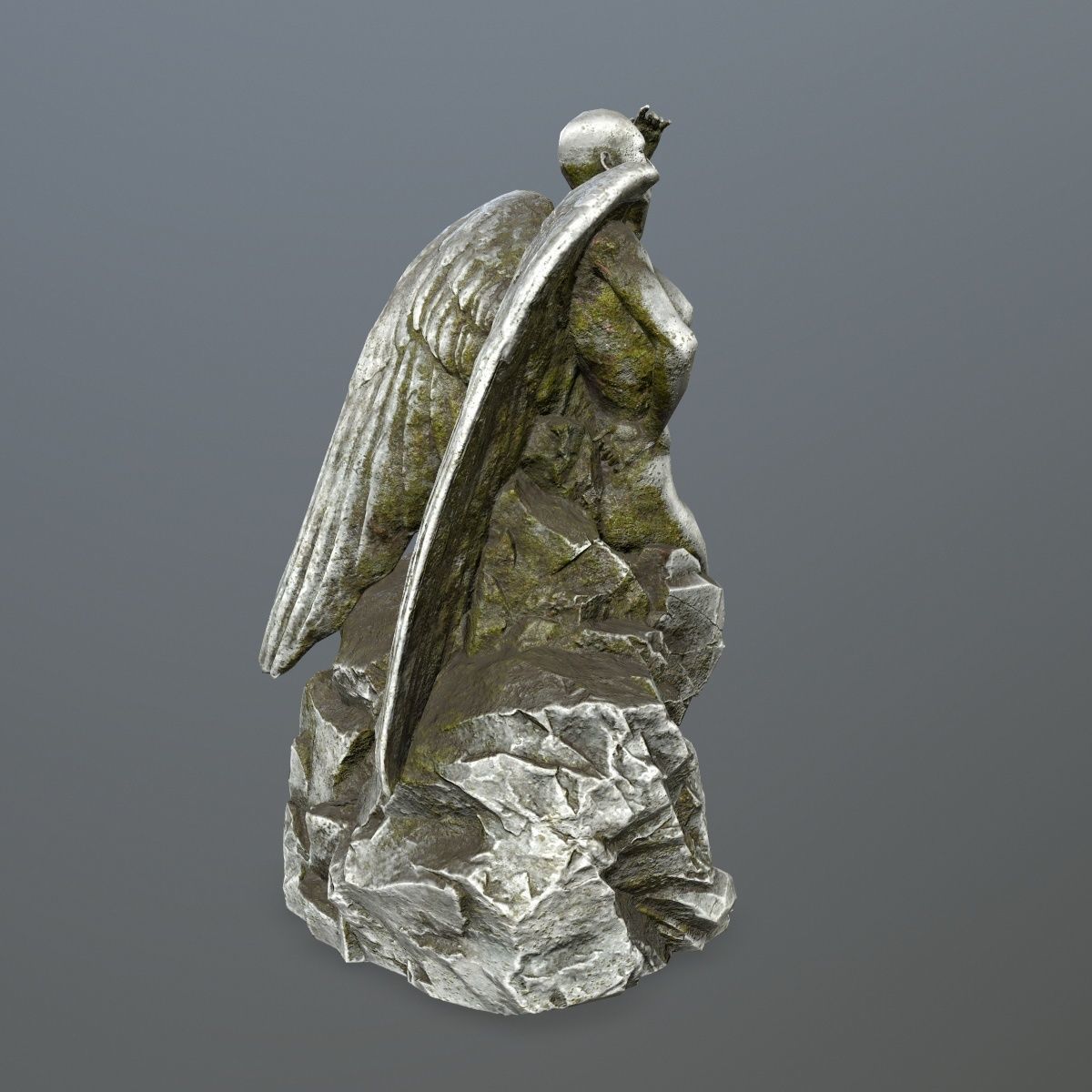 woman statue 1 Low-poly 3D model_7