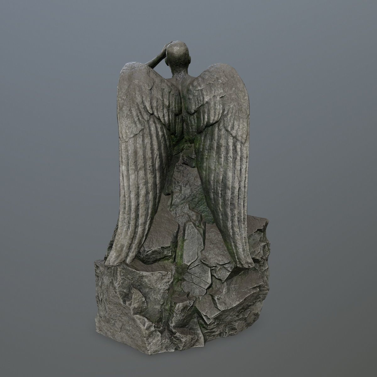 woman statue 1 Low-poly 3D model_5