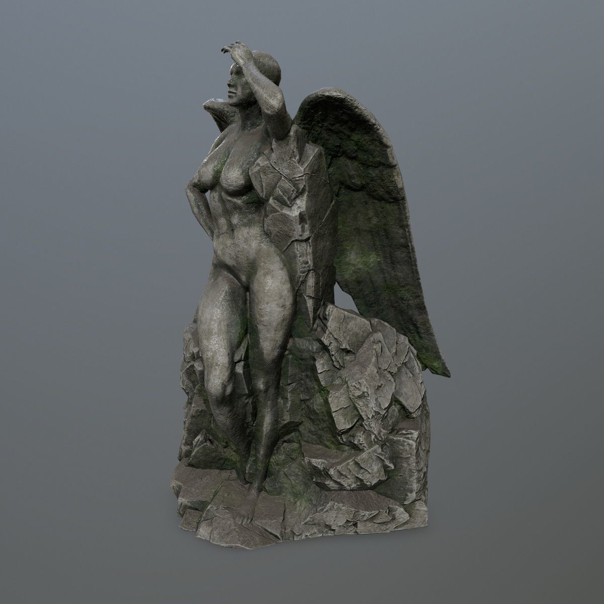 woman statue 1 Low-poly 3D model_8