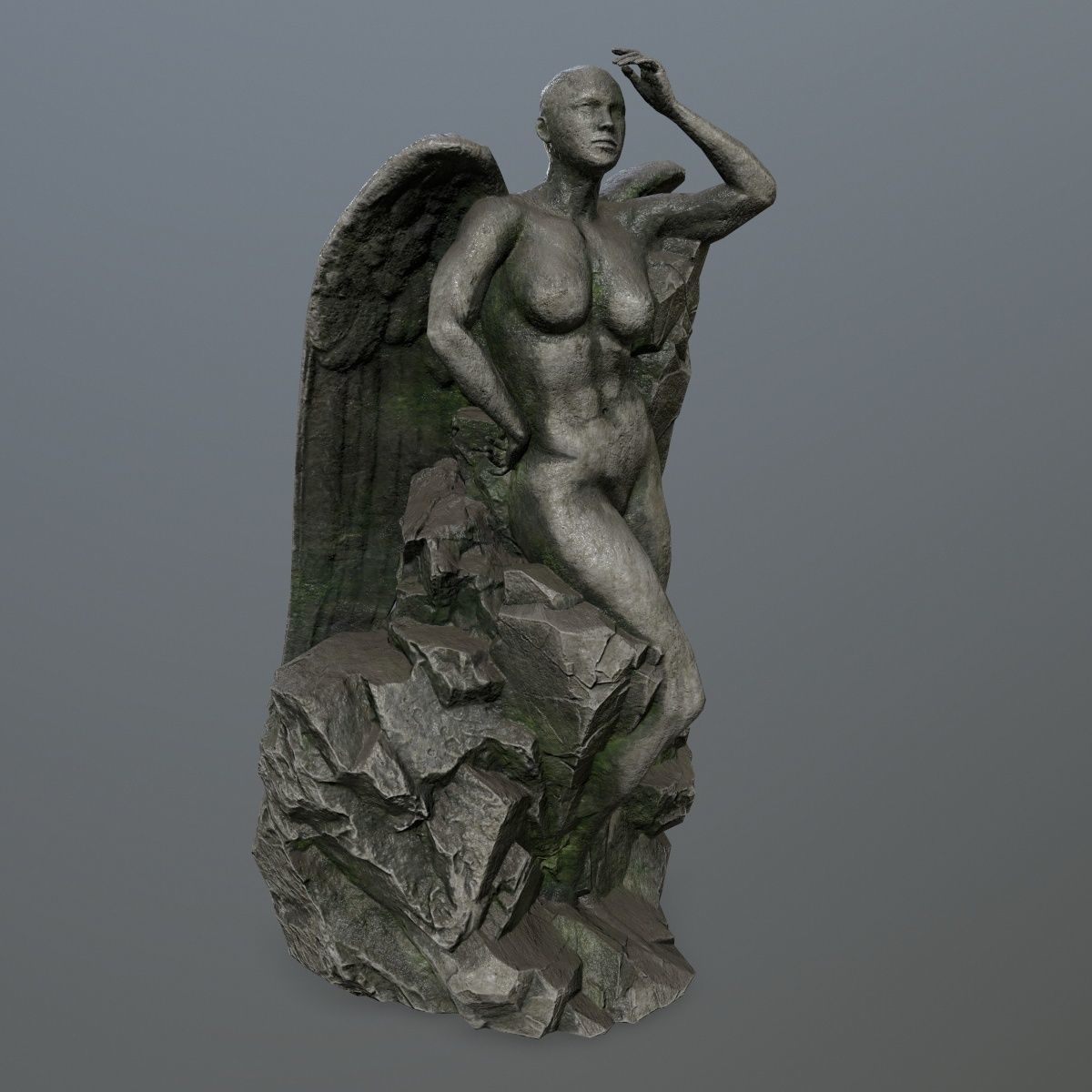 woman statue 1 Low-poly 3D model_1
