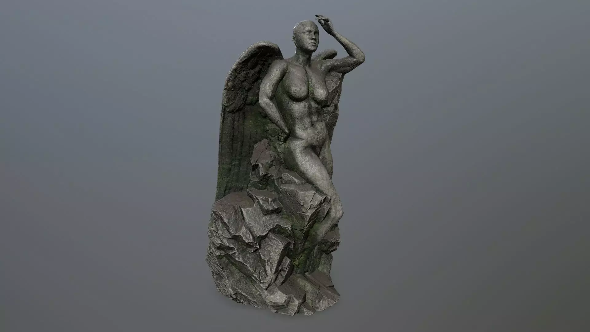 woman statue 1 Low-poly 3D model_0
