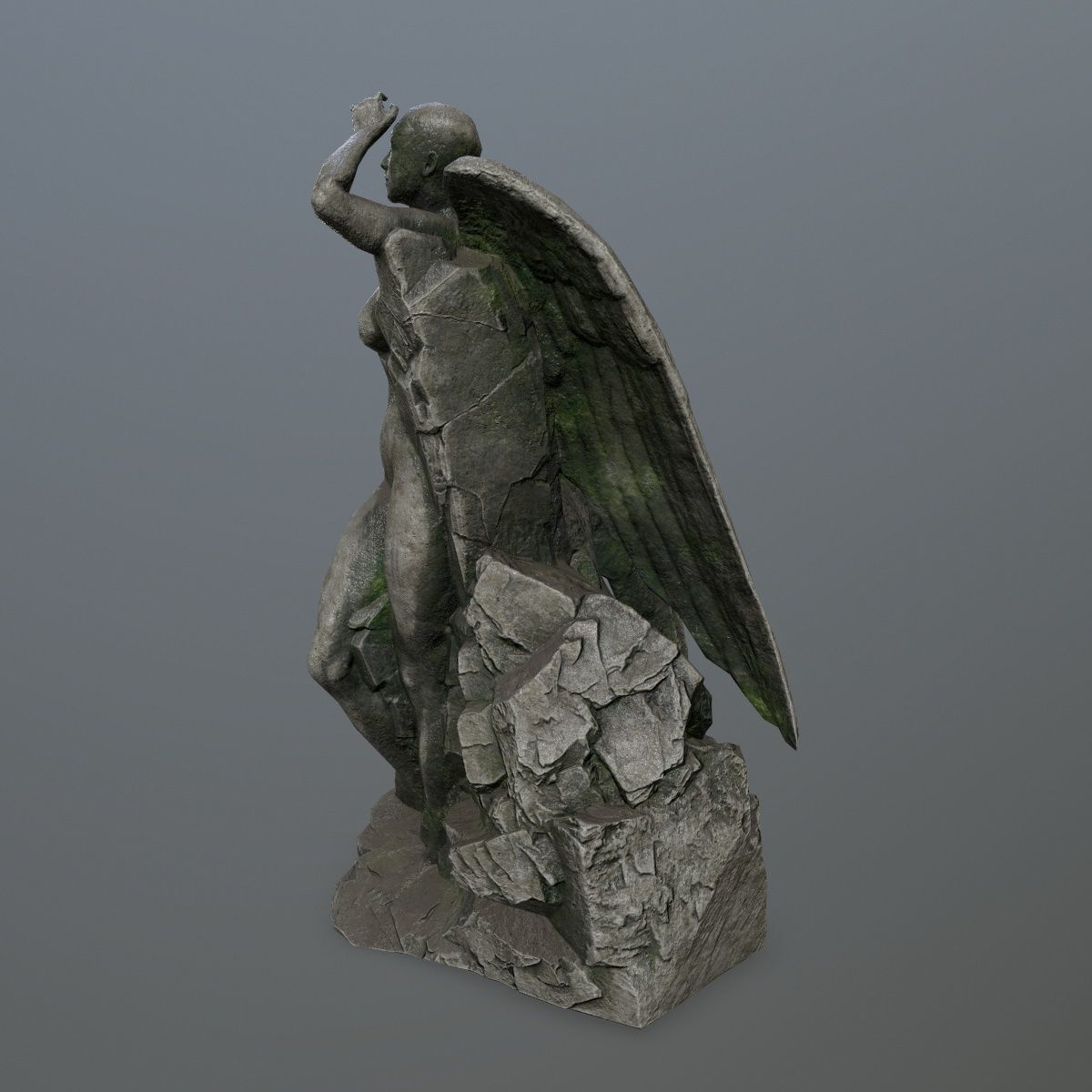 woman statue 1 Low-poly 3D model_7