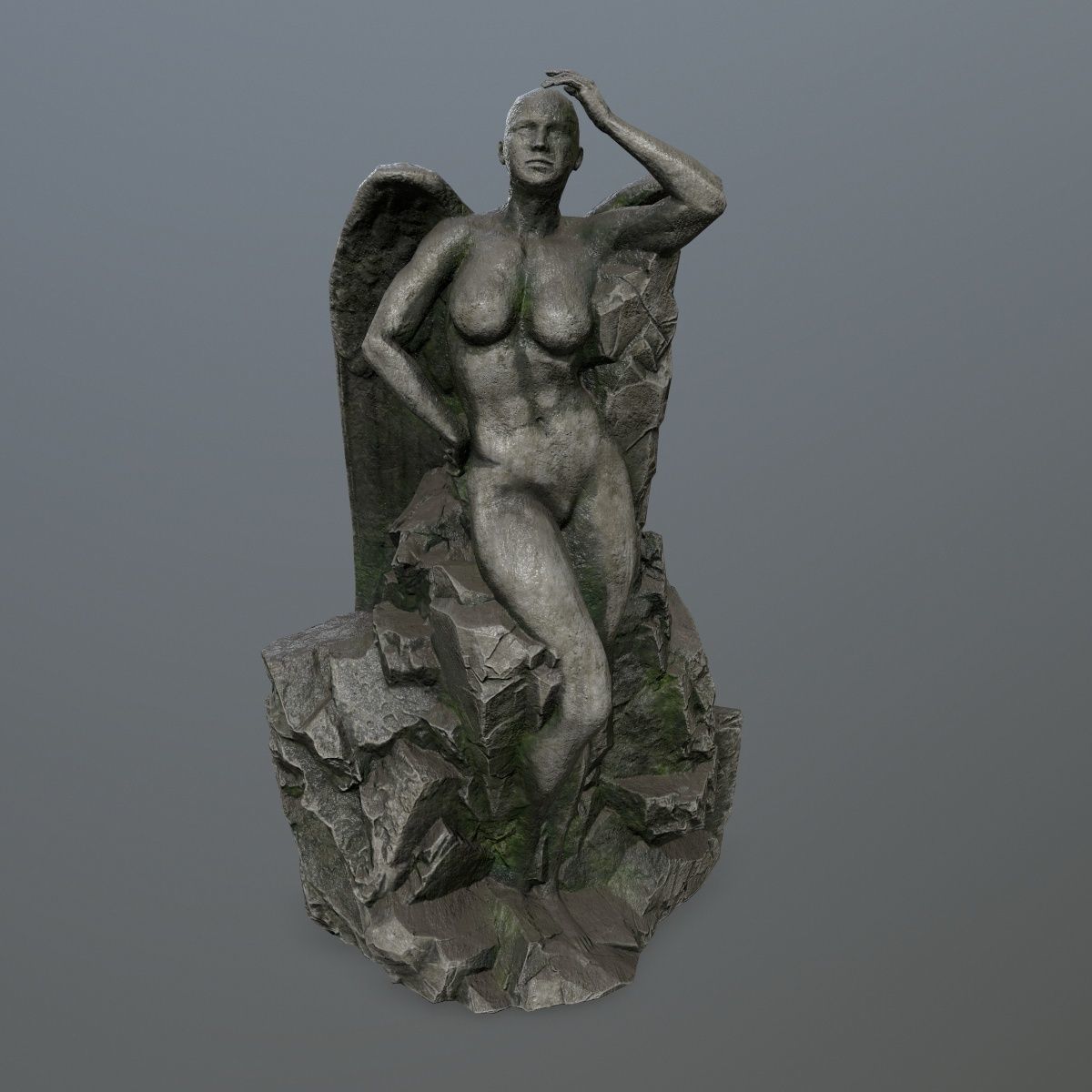 woman statue 1 Low-poly 3D model_9