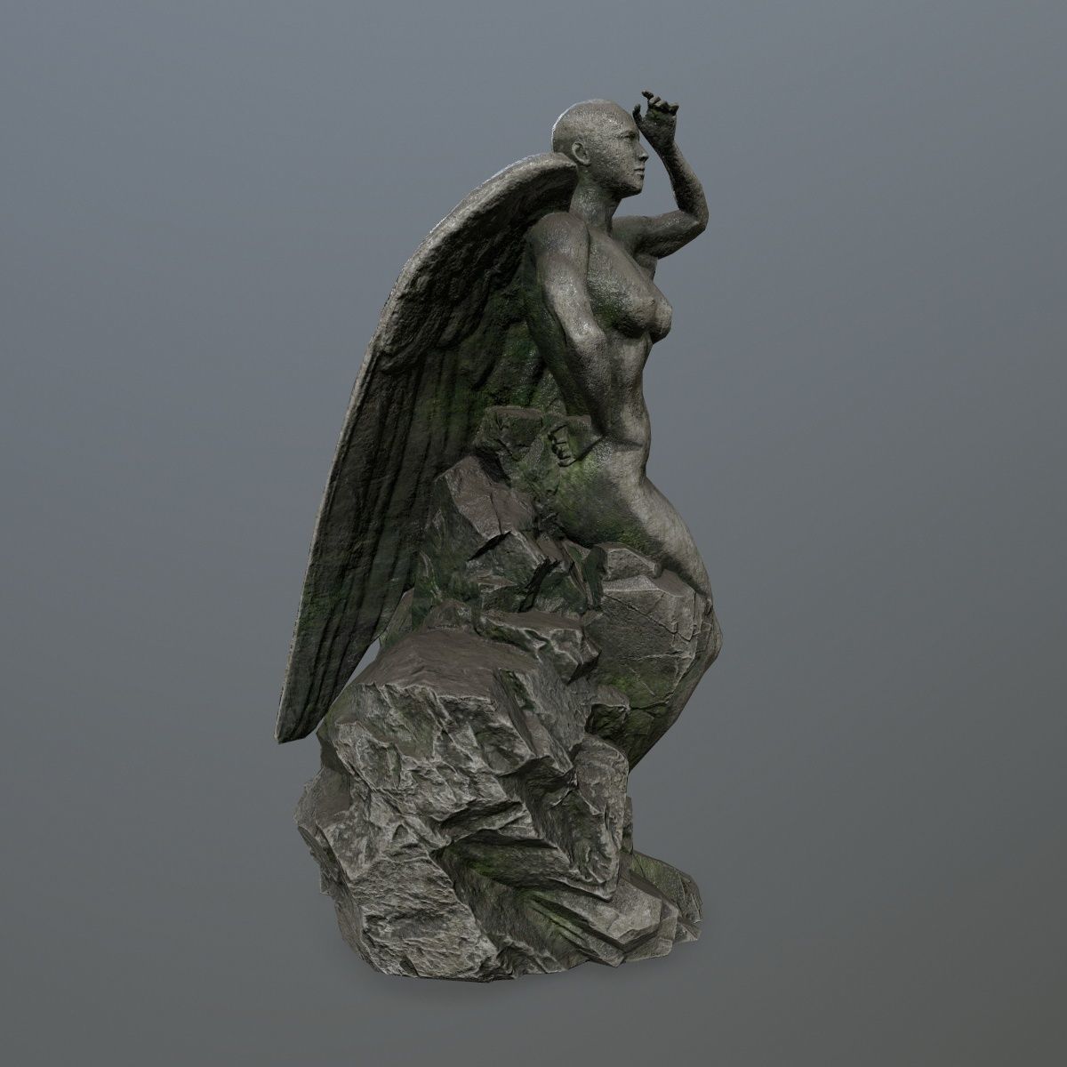 woman statue 1 Low-poly 3D model_2