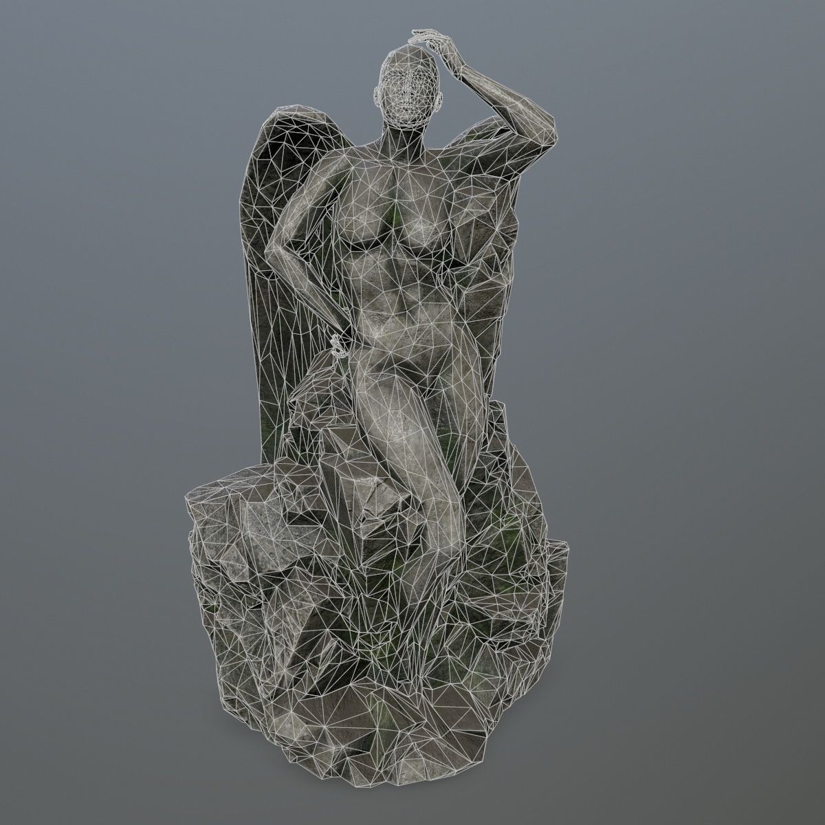 woman statue 1 Low-poly 3D model_10
