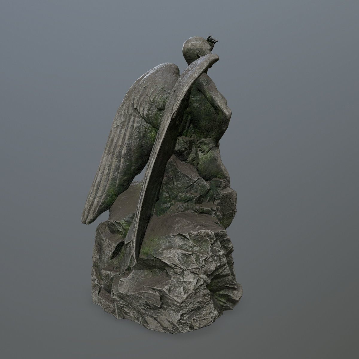woman statue 1 Low-poly 3D model_3