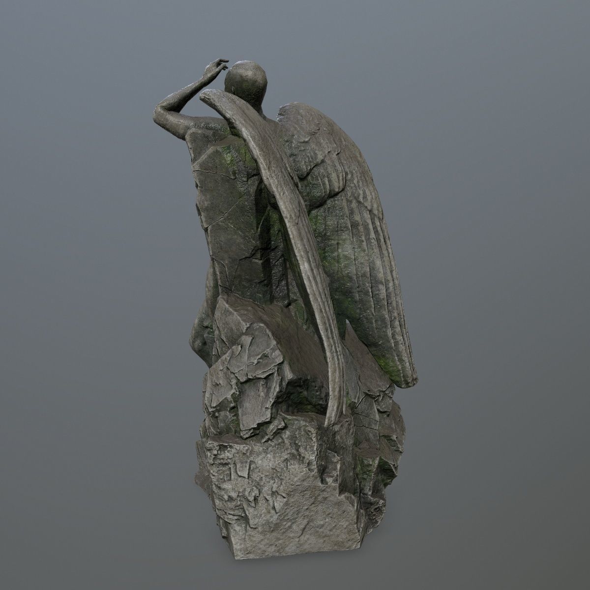 woman statue 1 Low-poly 3D model_6