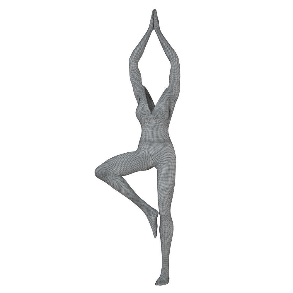 Female headless mannequin stands in yoga pose 71 3D model_5