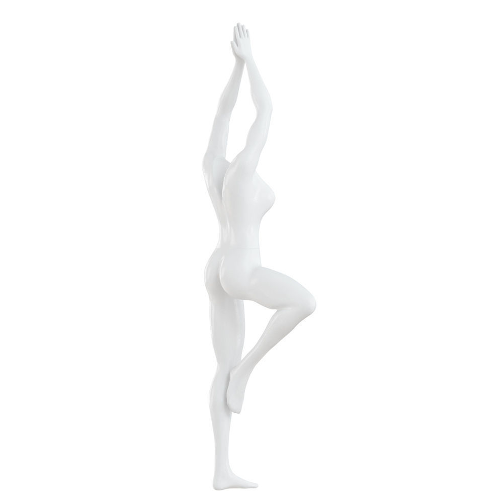 Female headless mannequin stands in yoga pose 71 3D model_3
