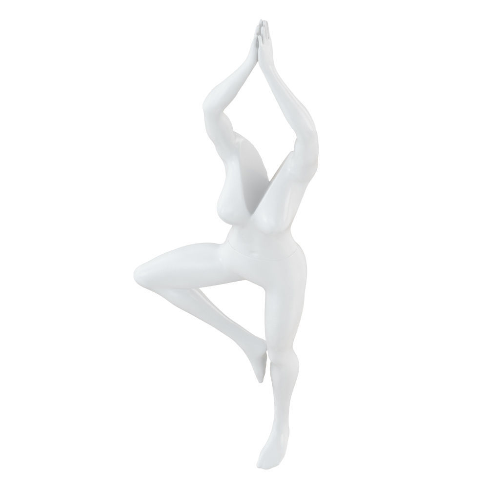 Female headless mannequin stands in yoga pose 71 3D model_2