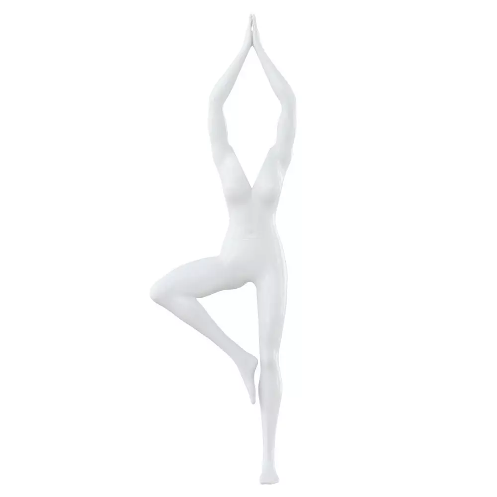 Female headless mannequin stands in yoga pose 71 3D model_0