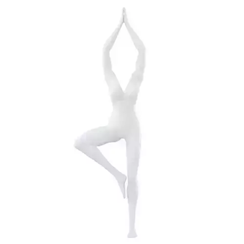 Female headless mannequin stands in yoga pose 71