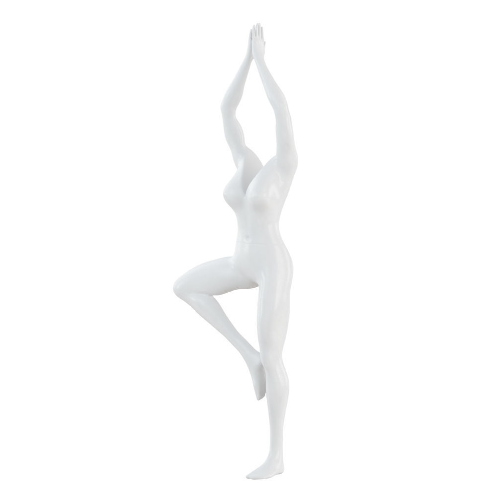Female headless mannequin stands in yoga pose 71 3D model_1