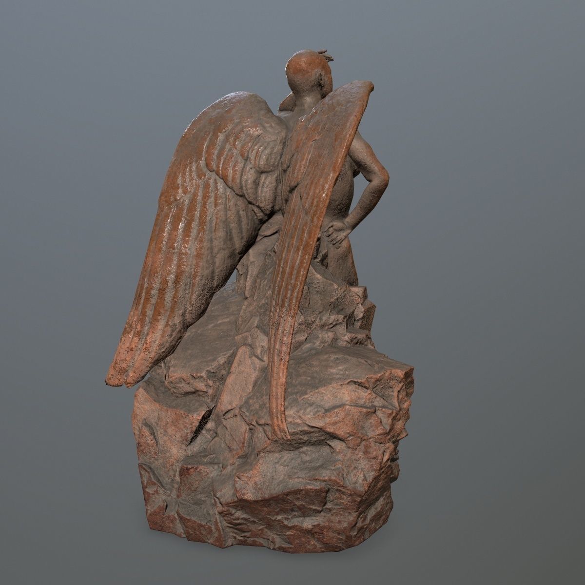 woman statue 1 Low-poly 3D model_3