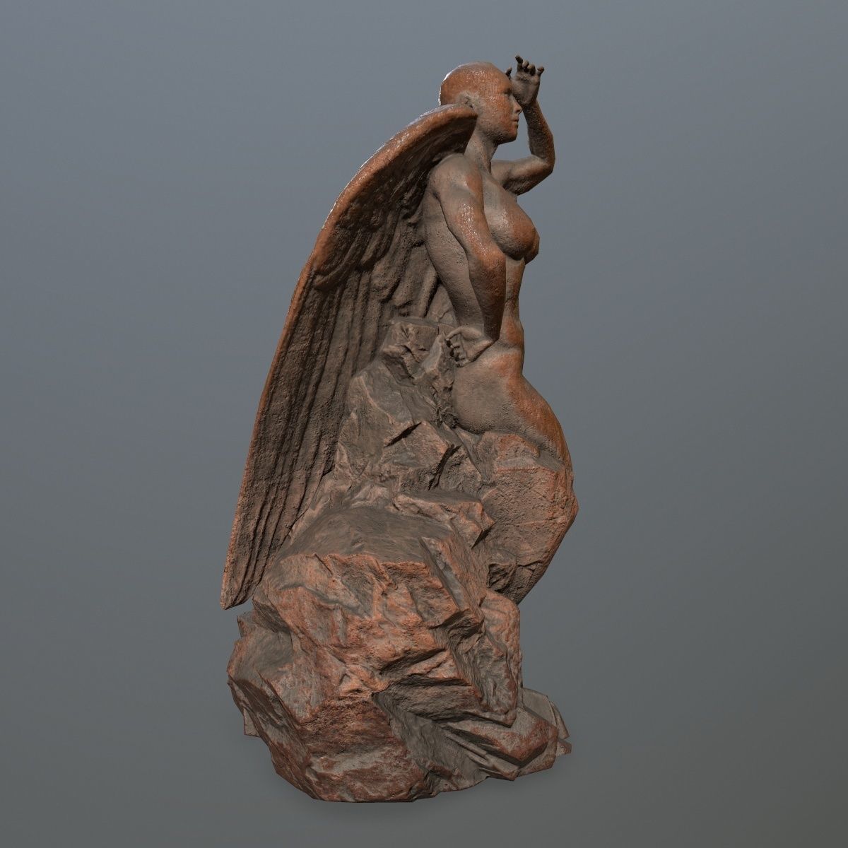 woman statue 1 Low-poly 3D model_2