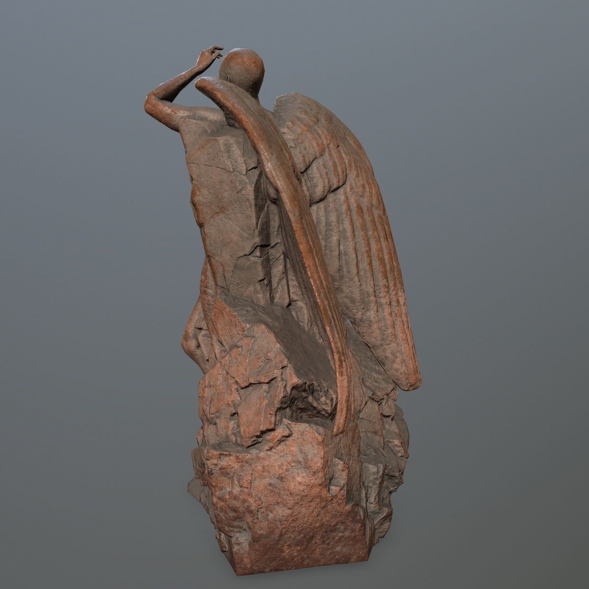 woman statue 1 Low-poly 3D model_5