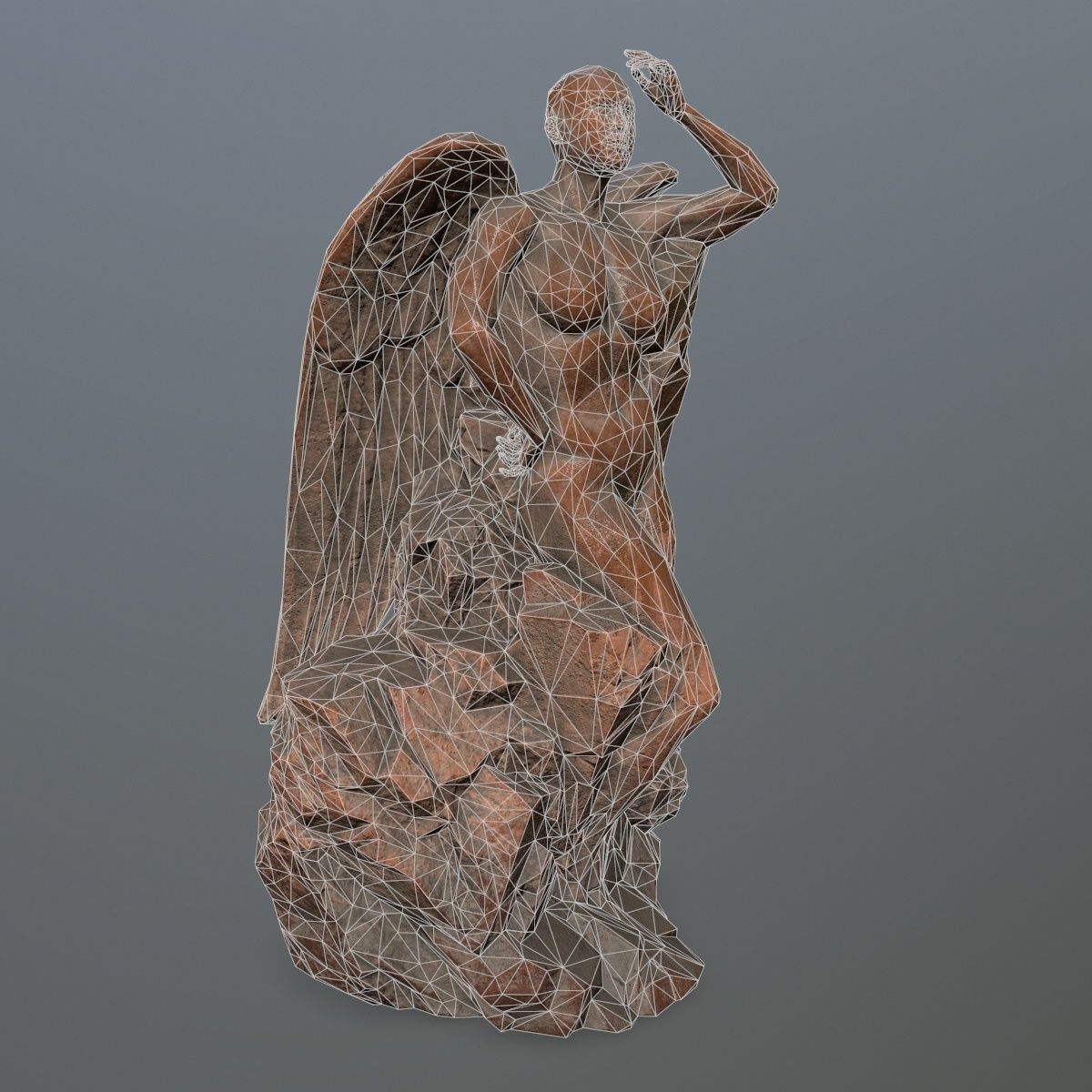 woman statue 1 Low-poly 3D model_9