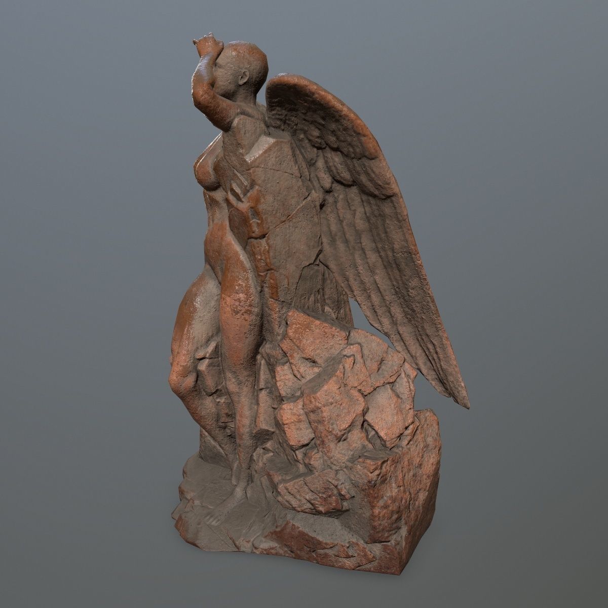 woman statue 1 Low-poly 3D model_6