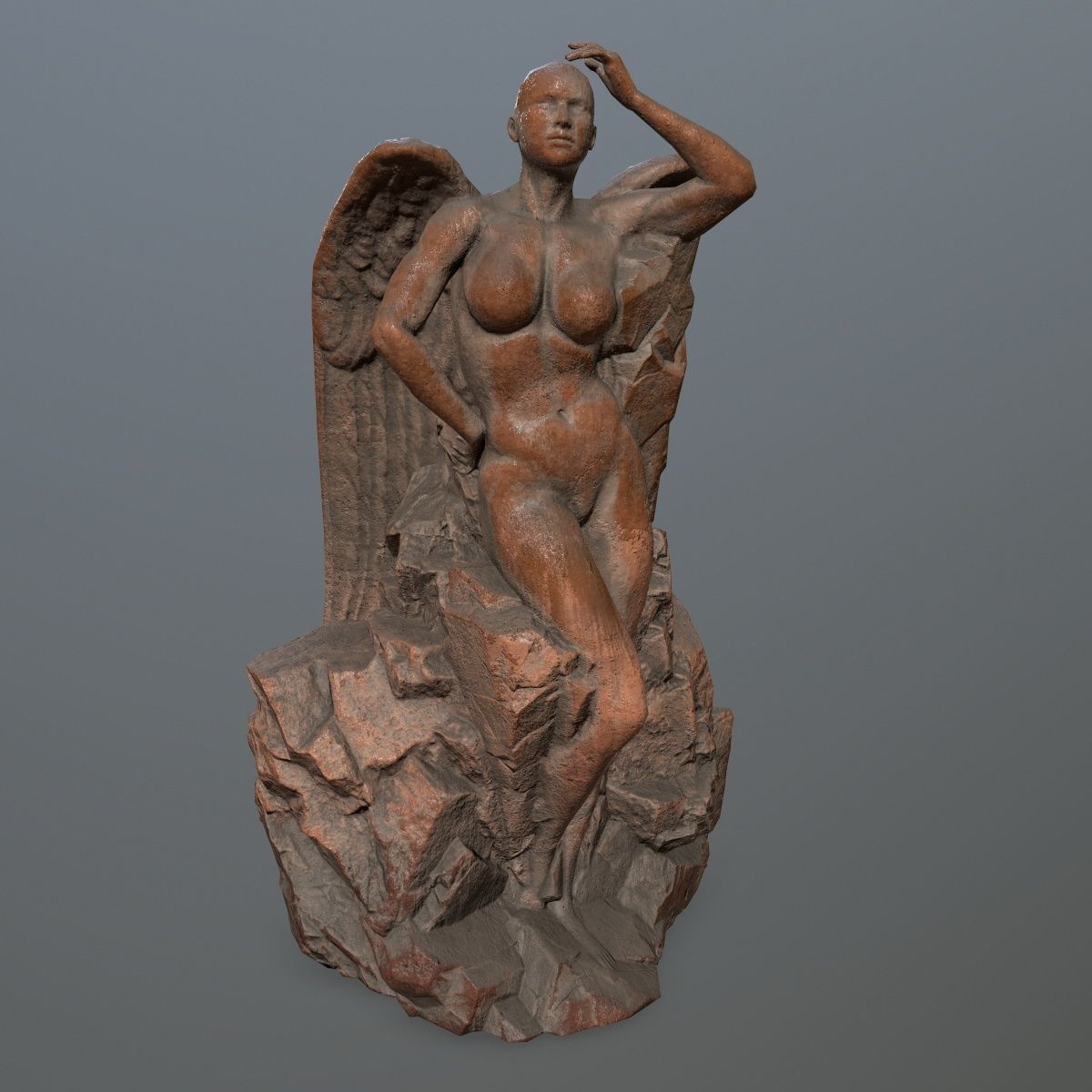 woman statue 1 Low-poly 3D model_8