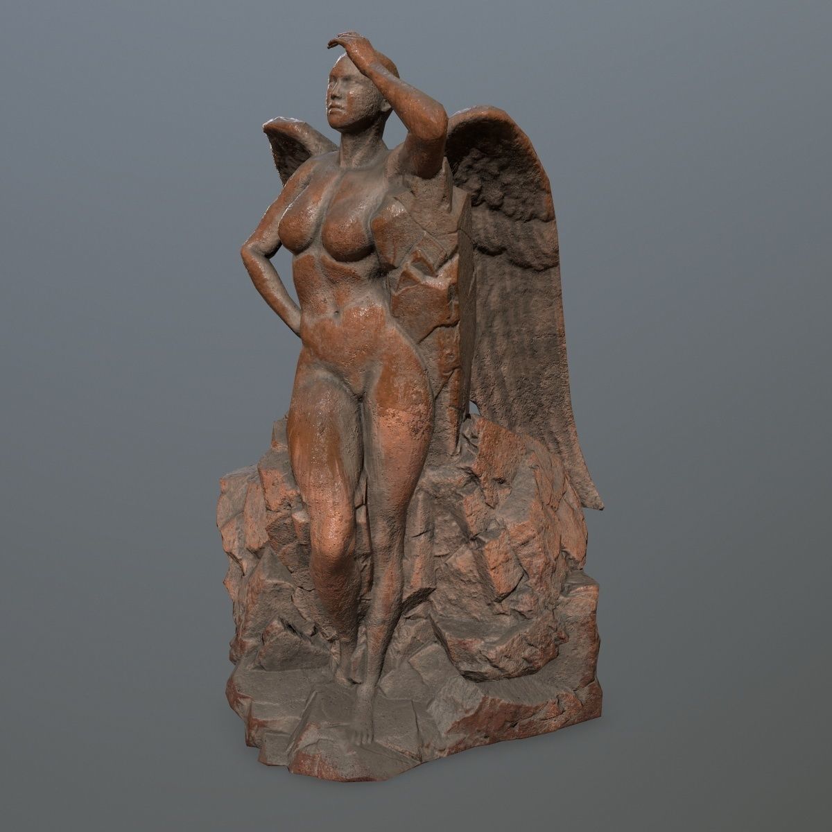 woman statue 1 Low-poly 3D model_7