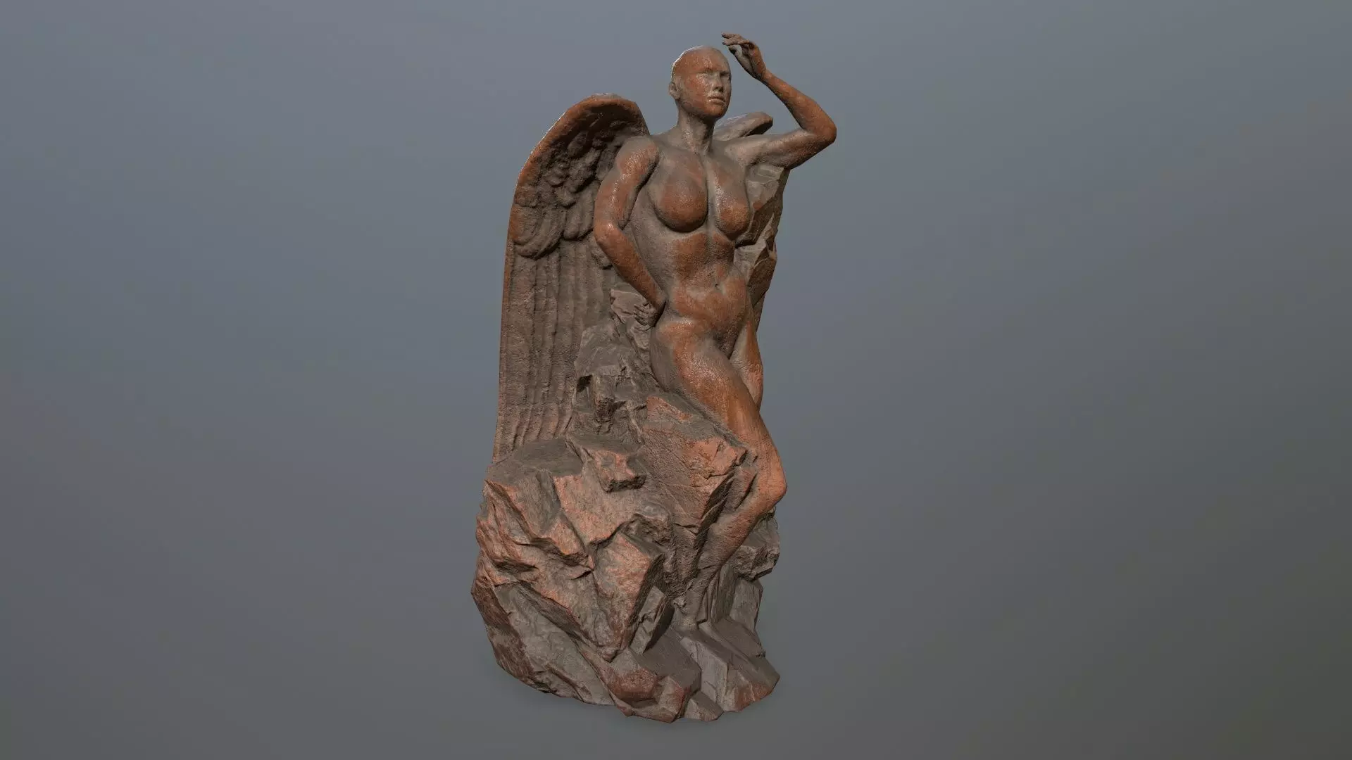 woman statue 1 Low-poly 3D model_0