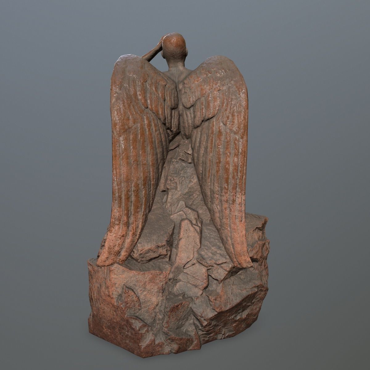 woman statue 1 Low-poly 3D model_4