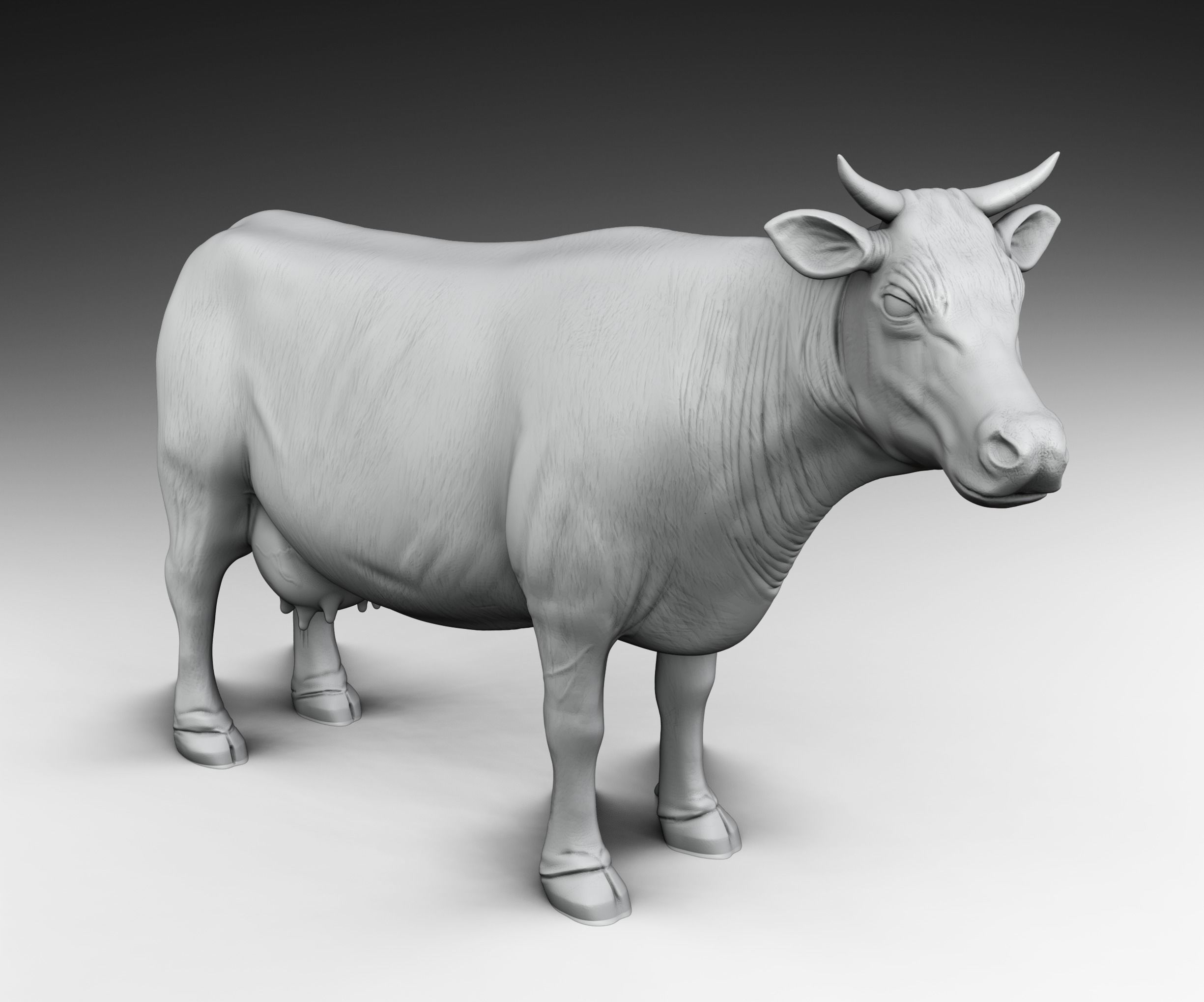 farm with cow 3D print model_2