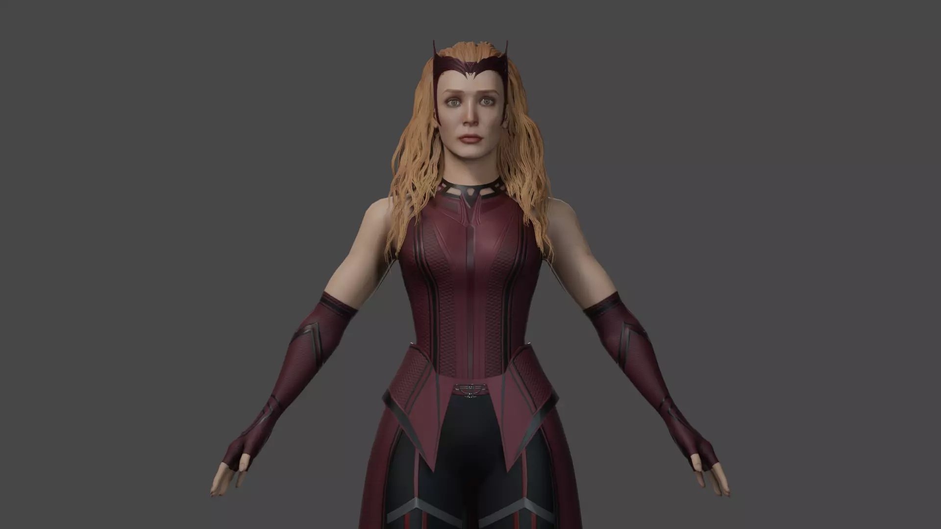 Elizabeth Olsen - Wanda Maximoff - Scarlet Witch Low-poly 3D model