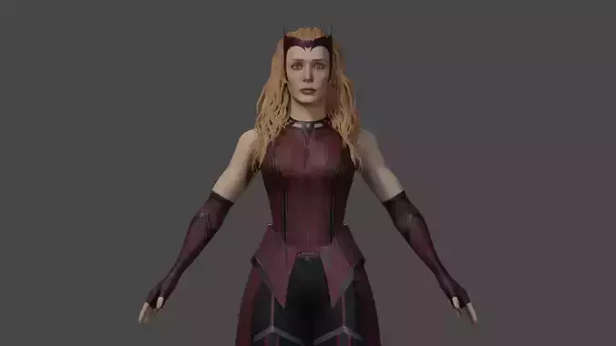 Elizabeth Olsen - Wanda Maximoff - Scarlet Witch Low-poly 3D model