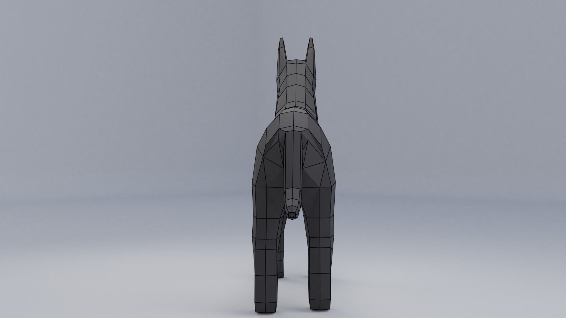 Polygonal dog Low-poly 3D model_8