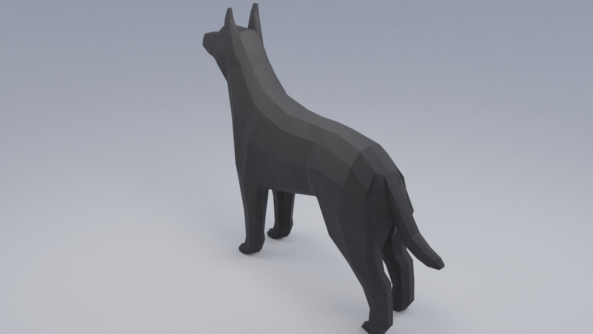 Polygonal dog Low-poly 3D model_5