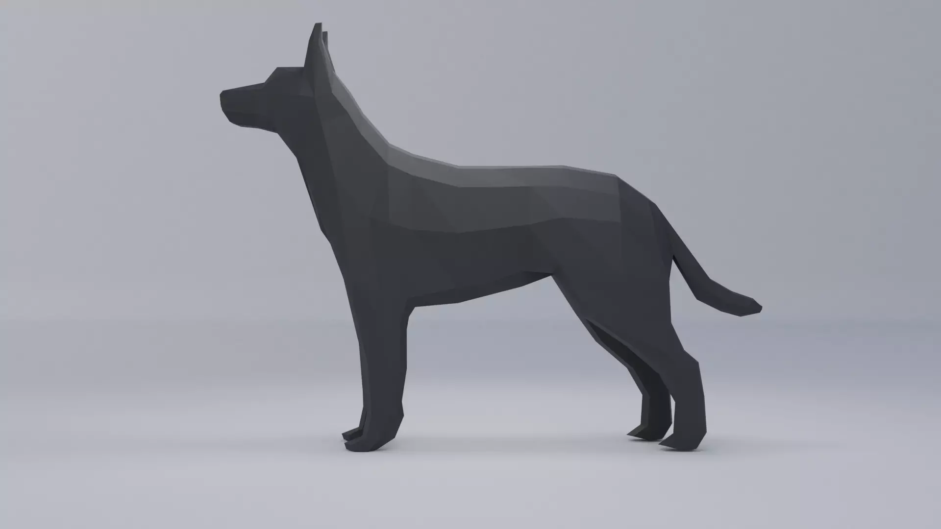 Polygonal dog Low-poly 3D model_0