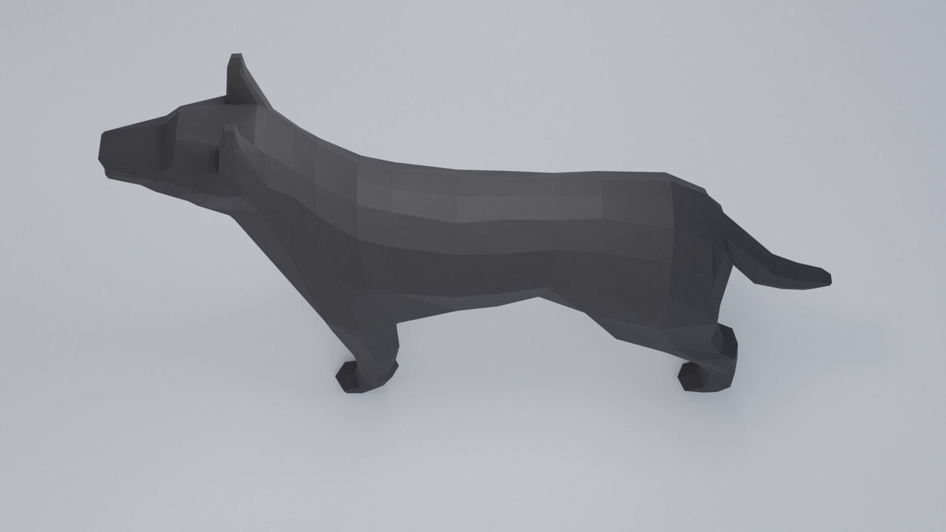 Polygonal dog Low-poly 3D model_2