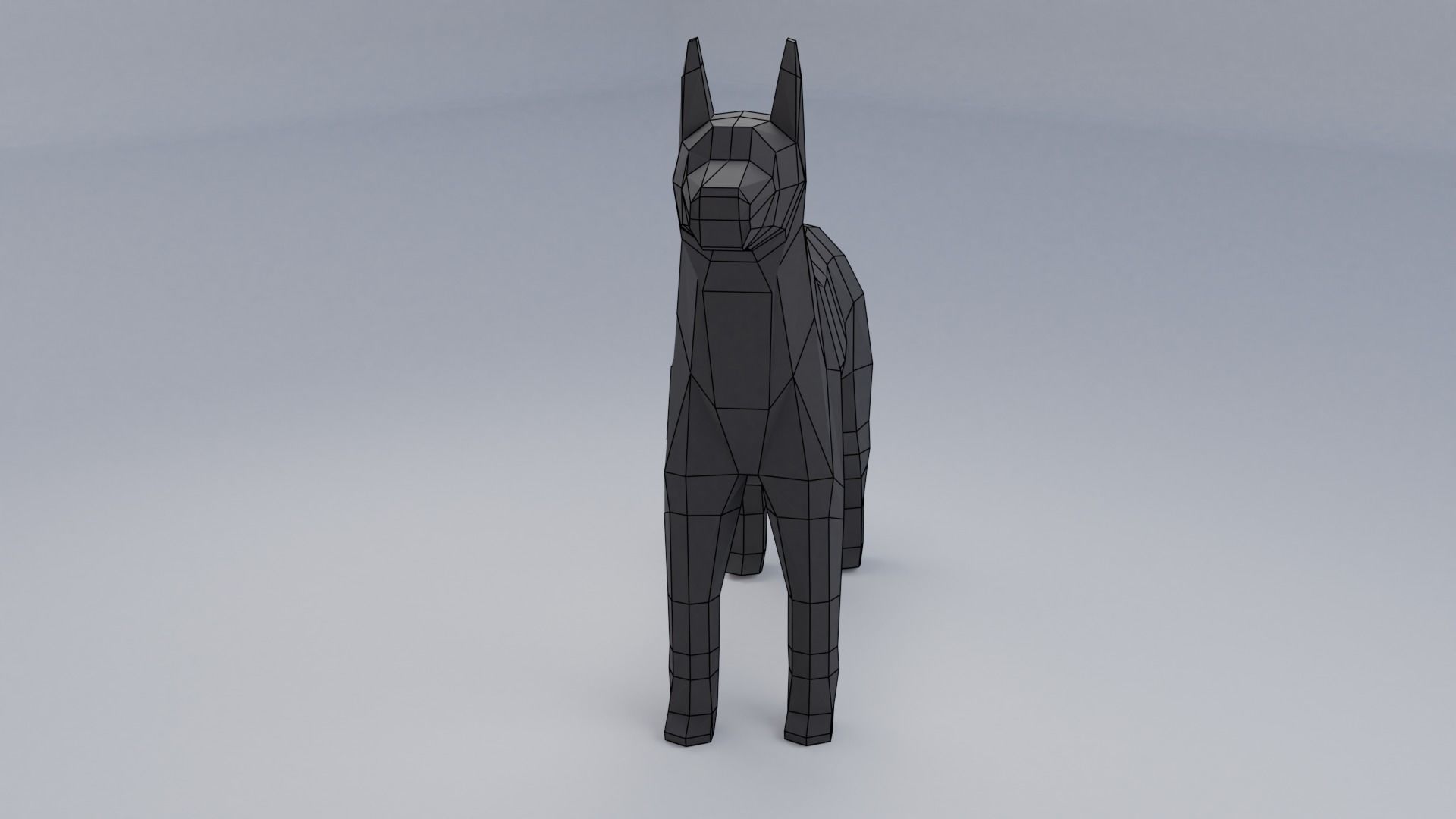 Polygonal dog Low-poly 3D model_9