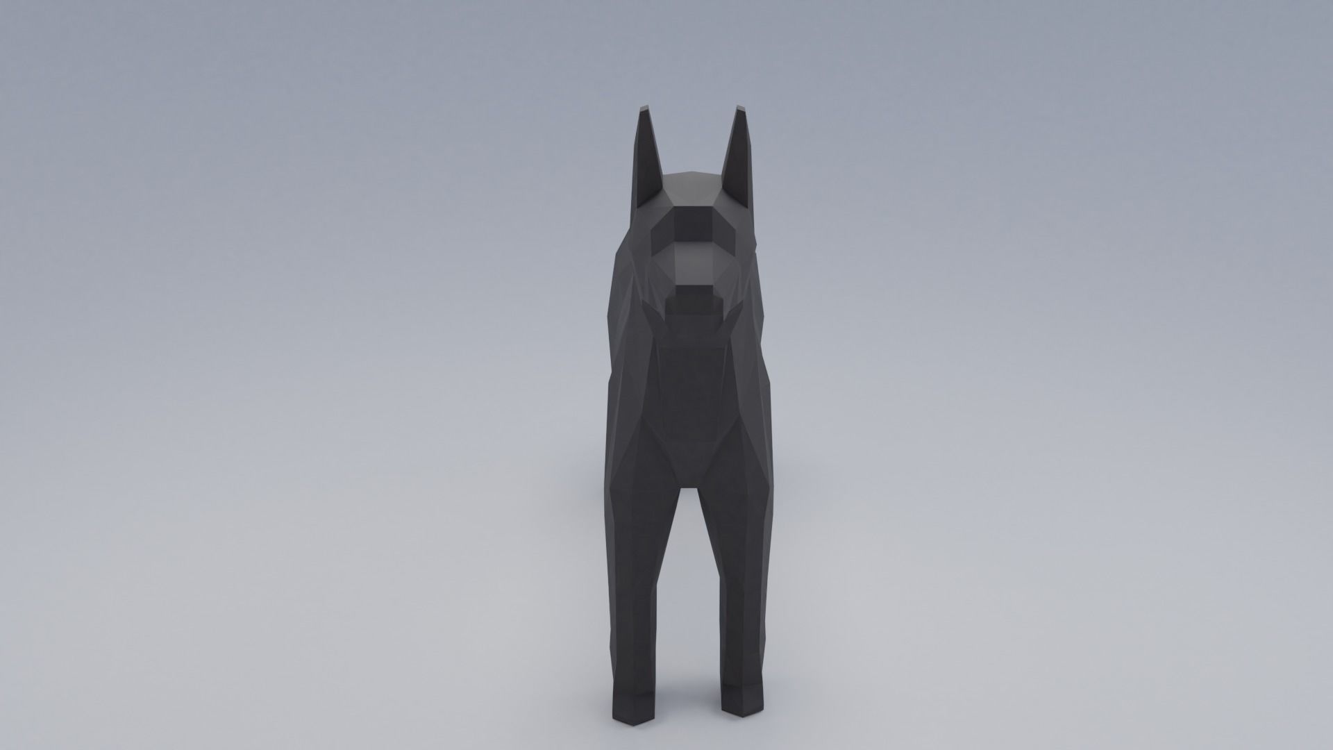 Polygonal dog Low-poly 3D model_4