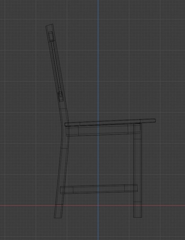 Wooden chair Low-poly 3D model_19