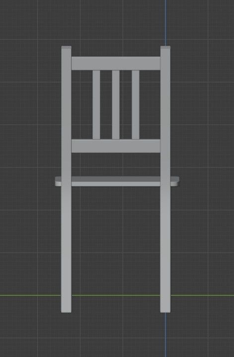 Wooden chair Low-poly 3D model_11