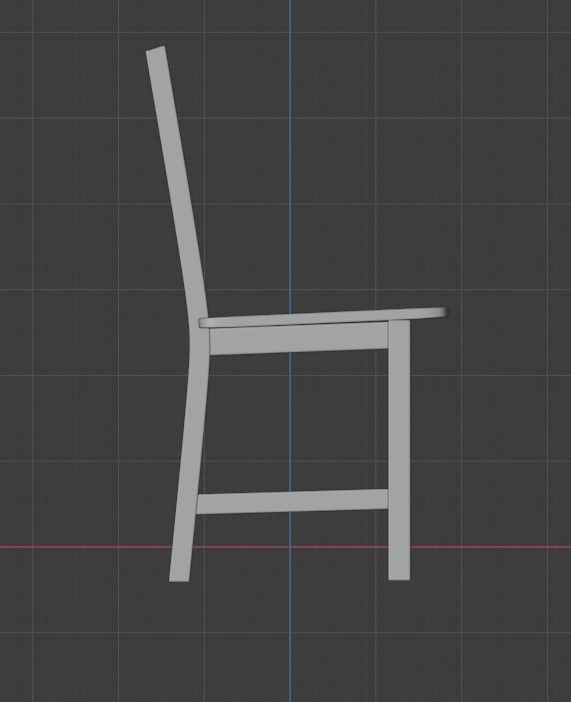 Wooden chair Low-poly 3D model_15