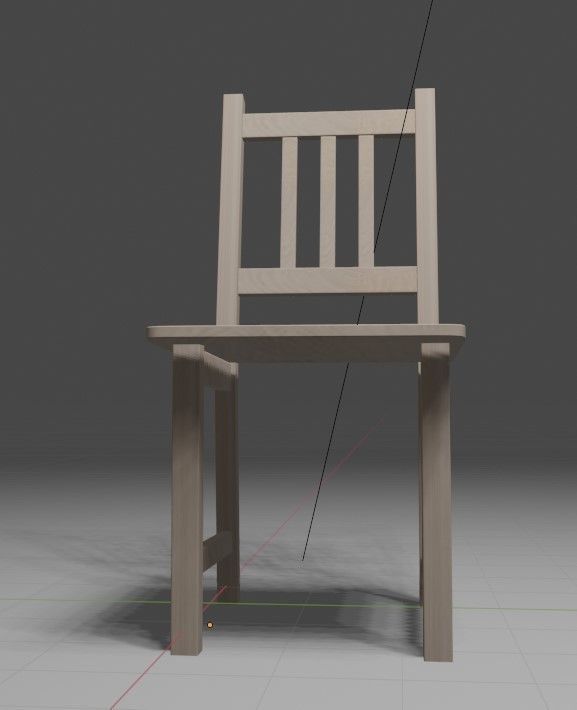 Wooden chair Low-poly 3D model_6