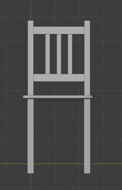 Wooden chair Low-poly 3D model_10