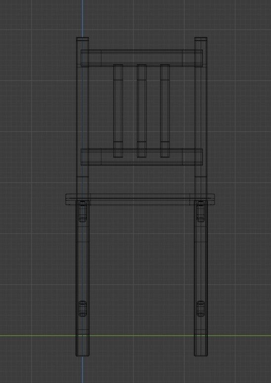 Wooden chair Low-poly 3D model_18