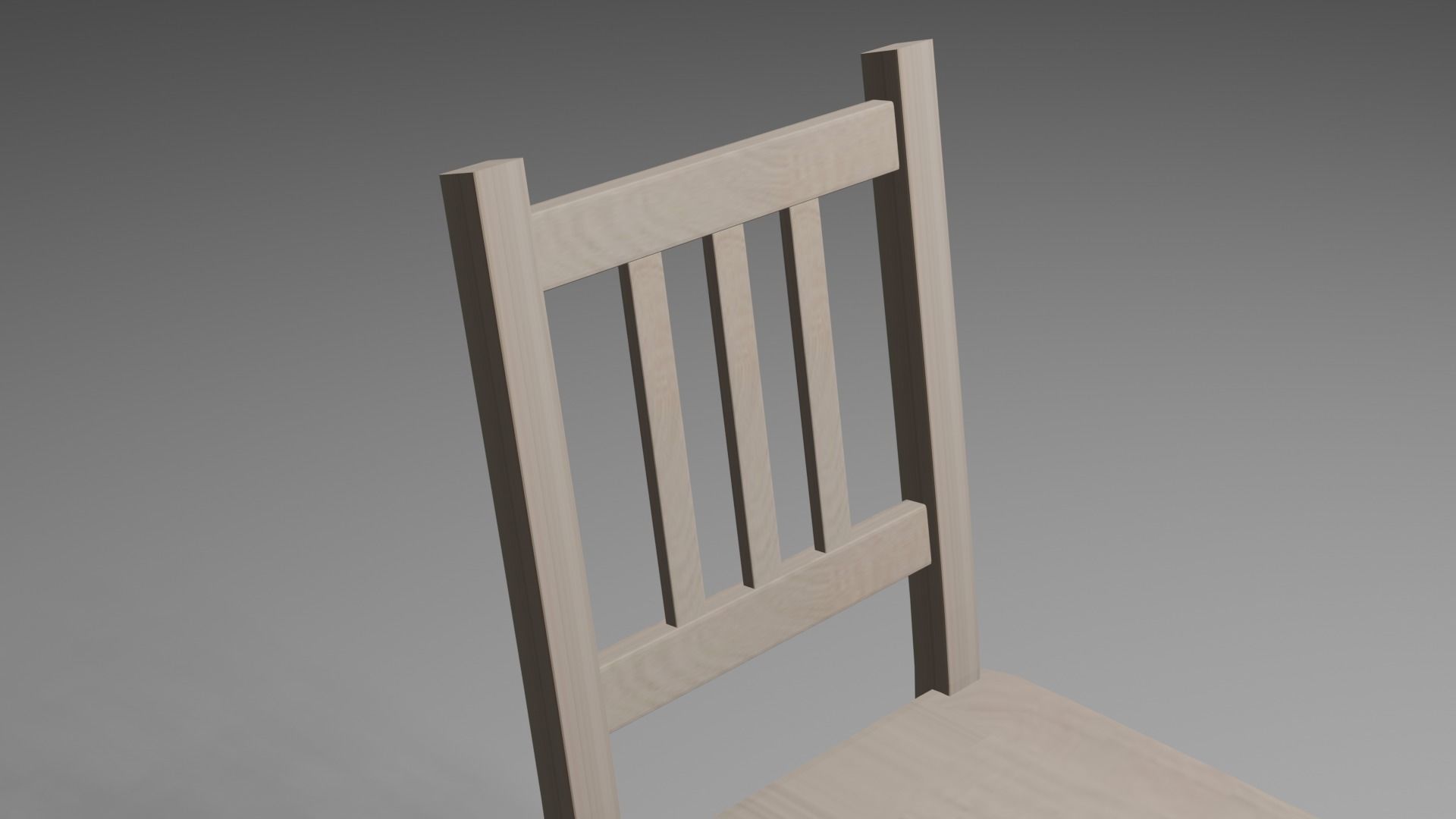 Wooden chair Low-poly 3D model_4
