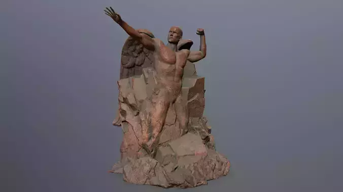Man statue 1 Low-poly 3D model