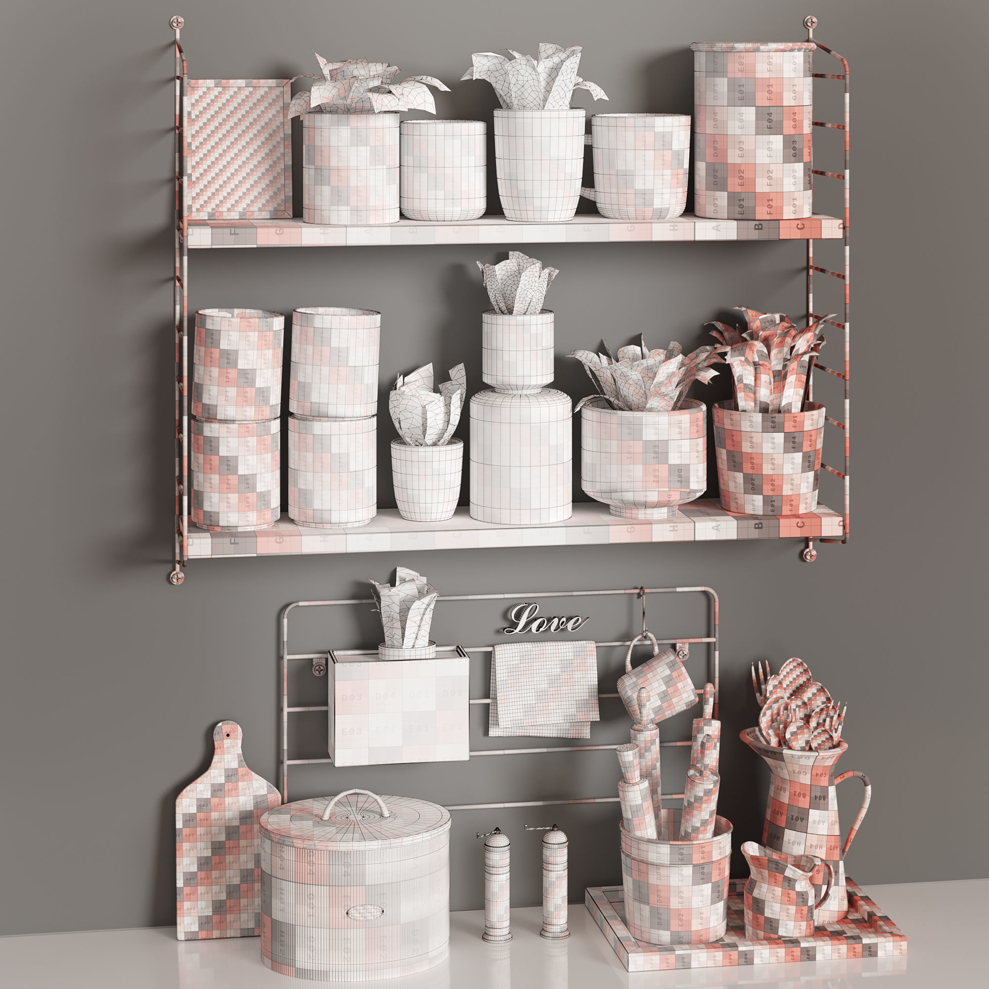 Kitchen decor set 01 3D model_5