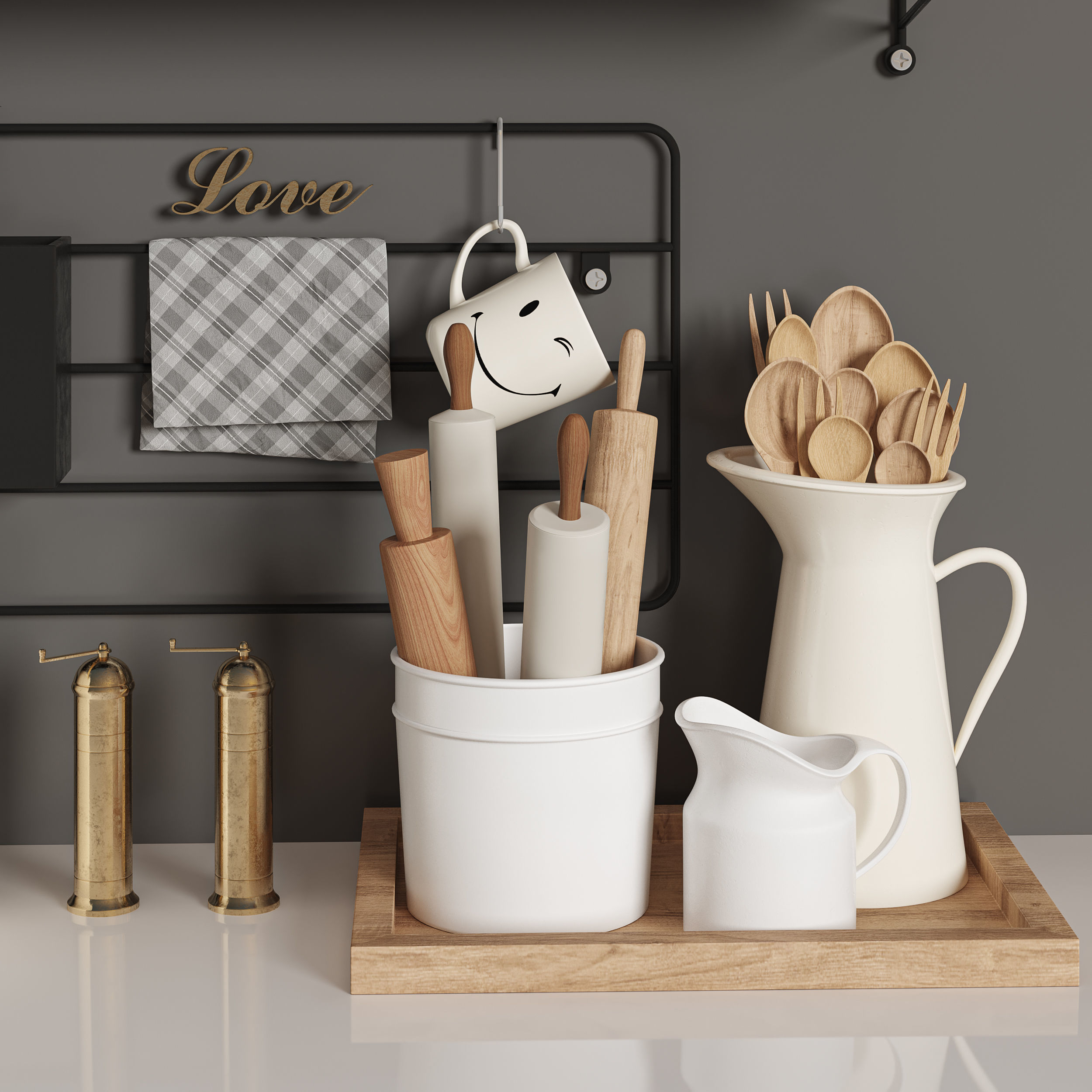 Kitchen decor set 01 3D model_2