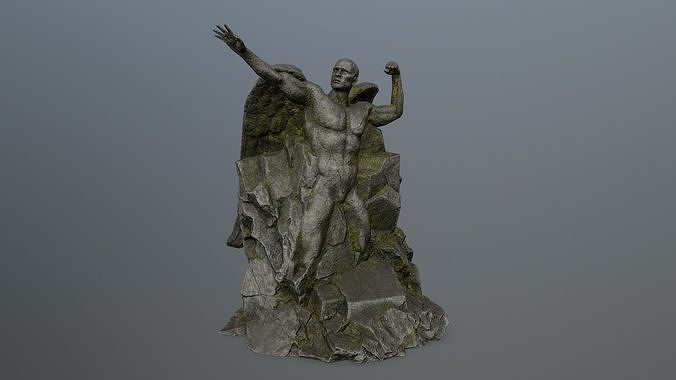 Man statue 1 Low-poly 3D model