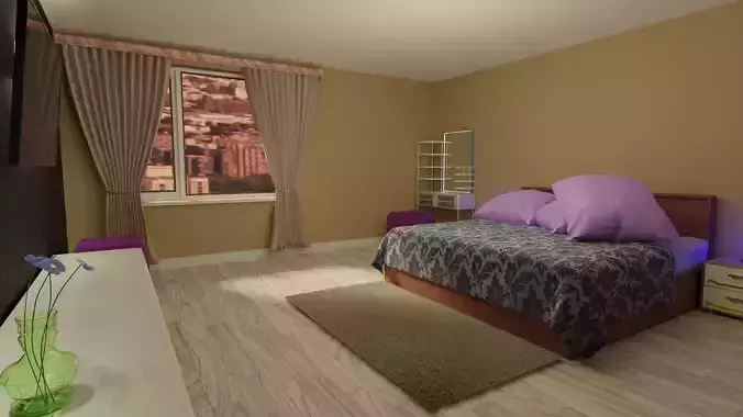 Bedroom Interior Scene for Blender 3D