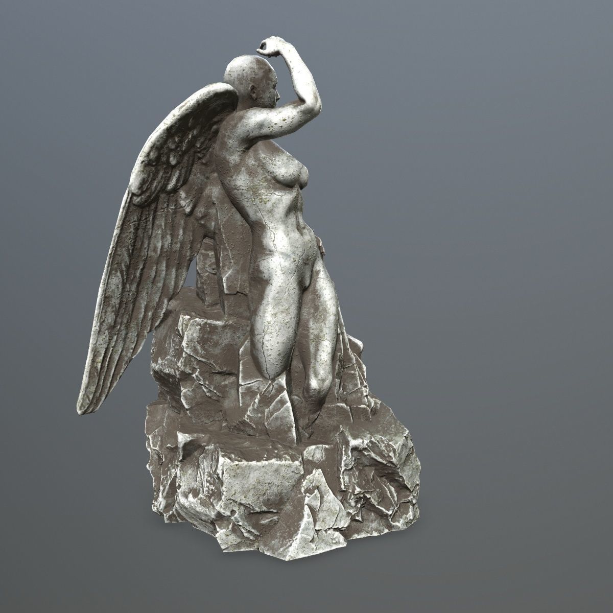 woman statue 2 Low-poly 3D model_3