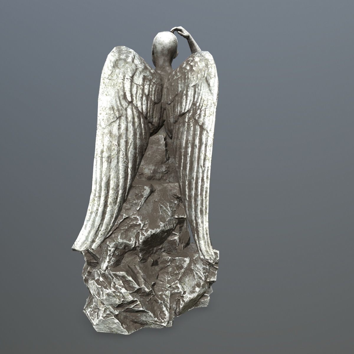 woman statue 2 Low-poly 3D model_5