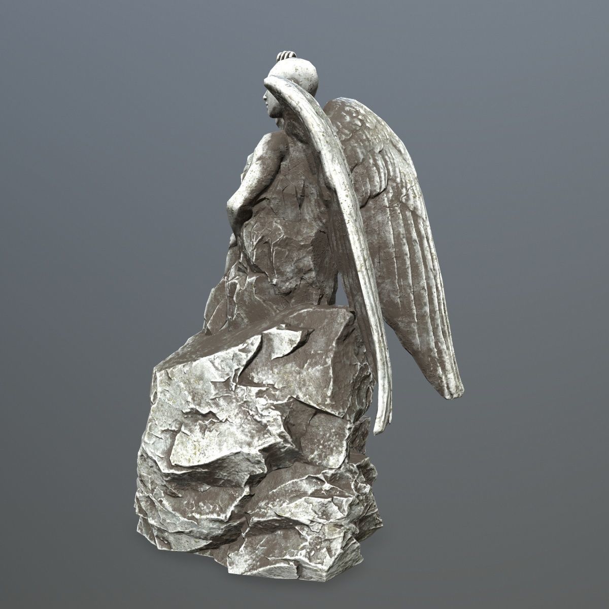 woman statue 2 Low-poly 3D model_6